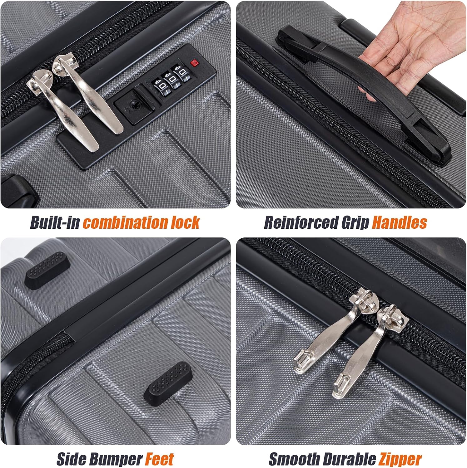 Cosbarn Luggage Sets Hardshell 5 Piece Durable Suitcases with Wheels