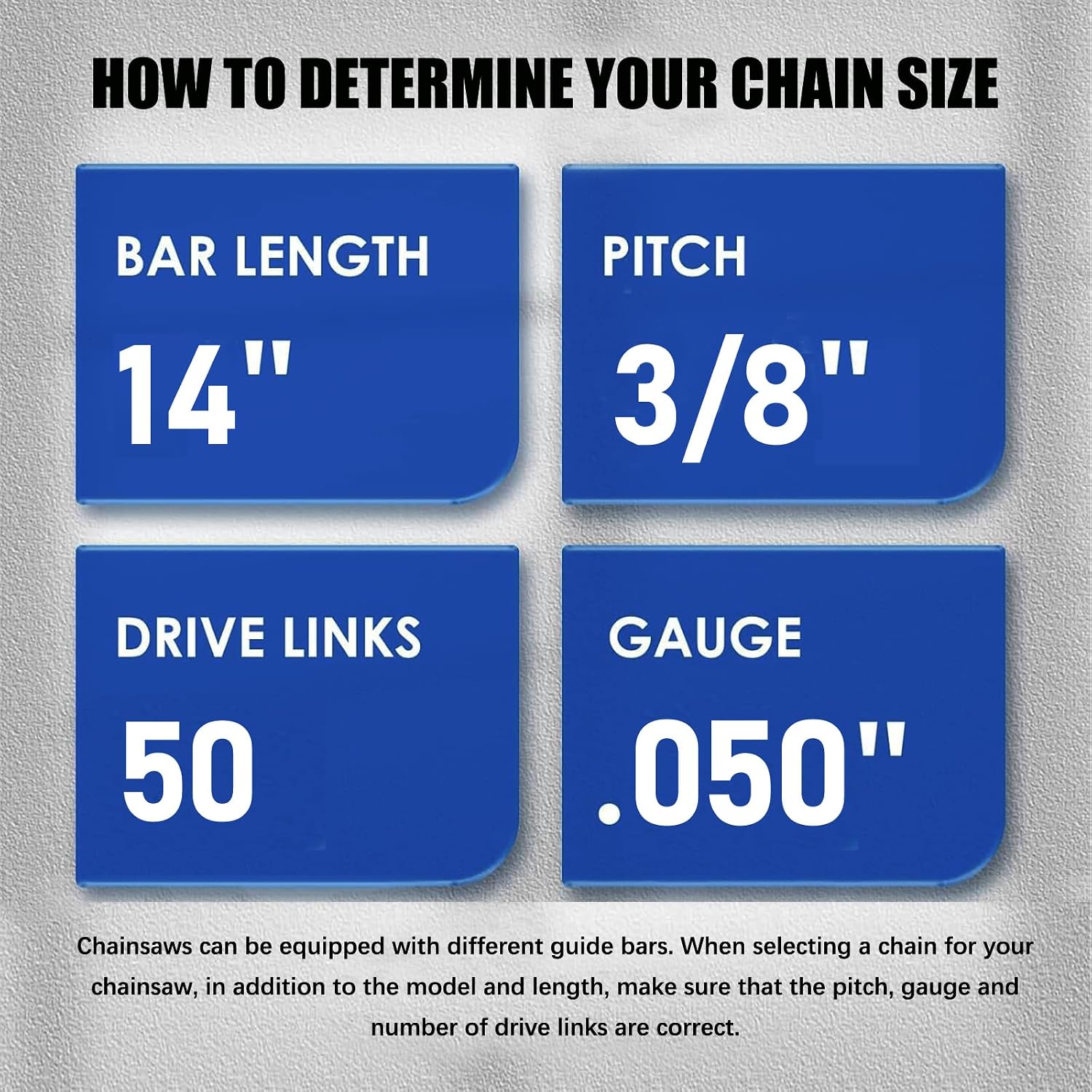 14 Inch Chainsaw Chain 3/8" LP Pitch .050" Gauge 50 Drive Links