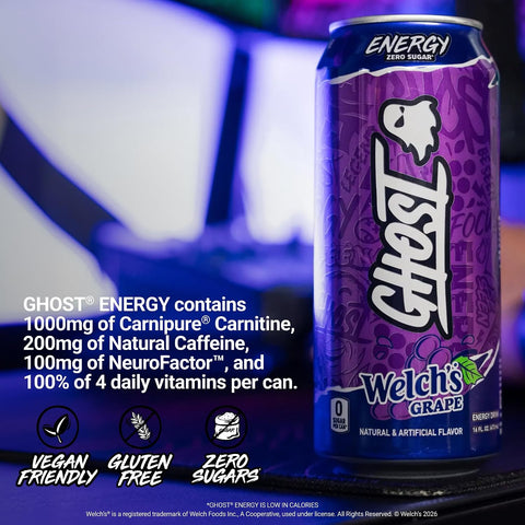 GHOST Energy Drink, Zero Sugars, 18-Pack, Variety Pack, 16oz