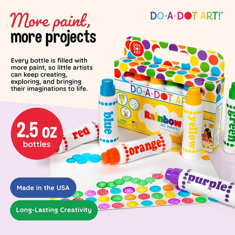 Do A Dot Art! Markers 6-Pack Rainbow Washable Paint Markers