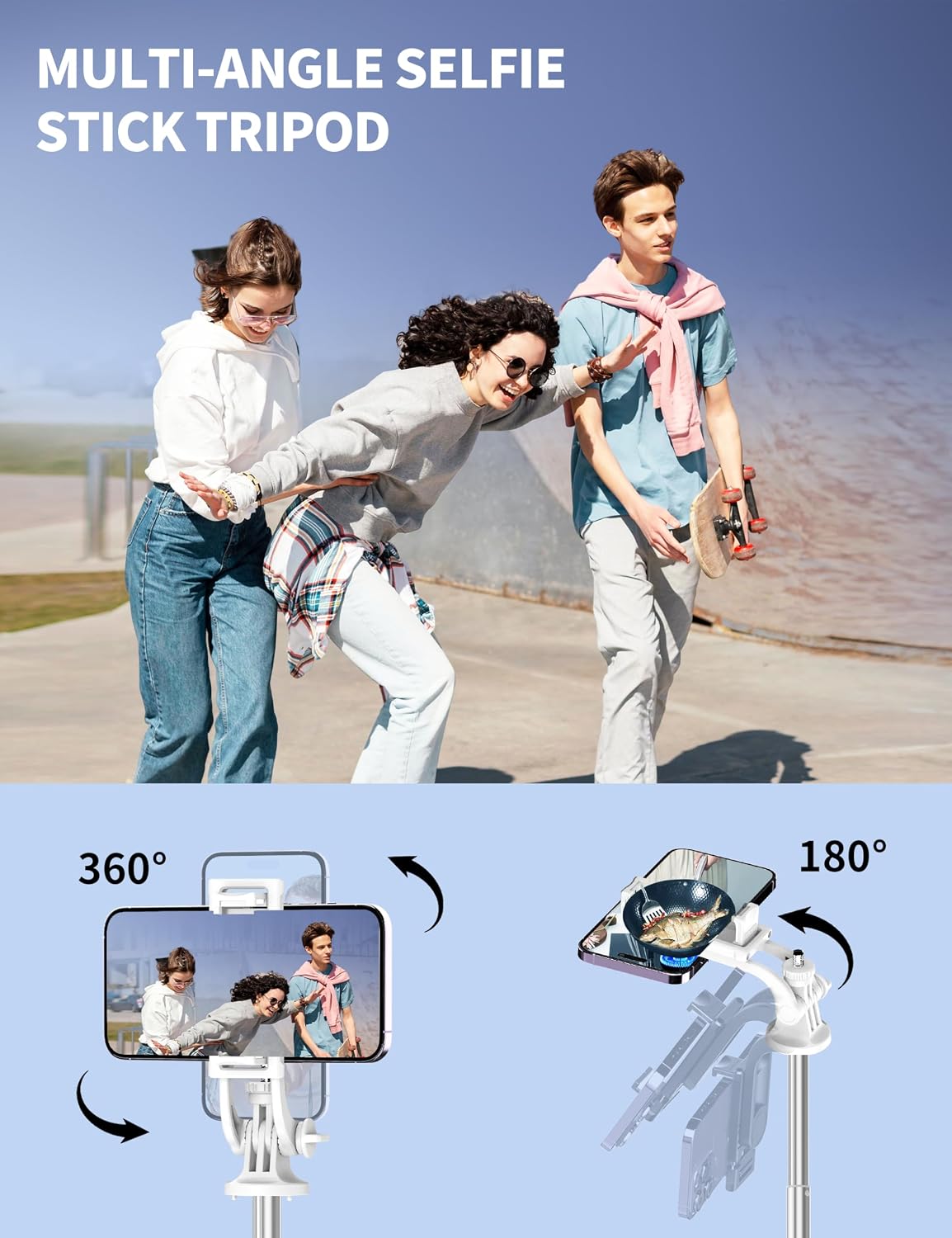 71" Selfie Stick, Smartphone Tripod Stand All-in-1 with Remote, Travel Tripod for iPhone, Extendable Cell Phone Tripods for Selfie/Video Recording/Photo/Live Stream/Vlog