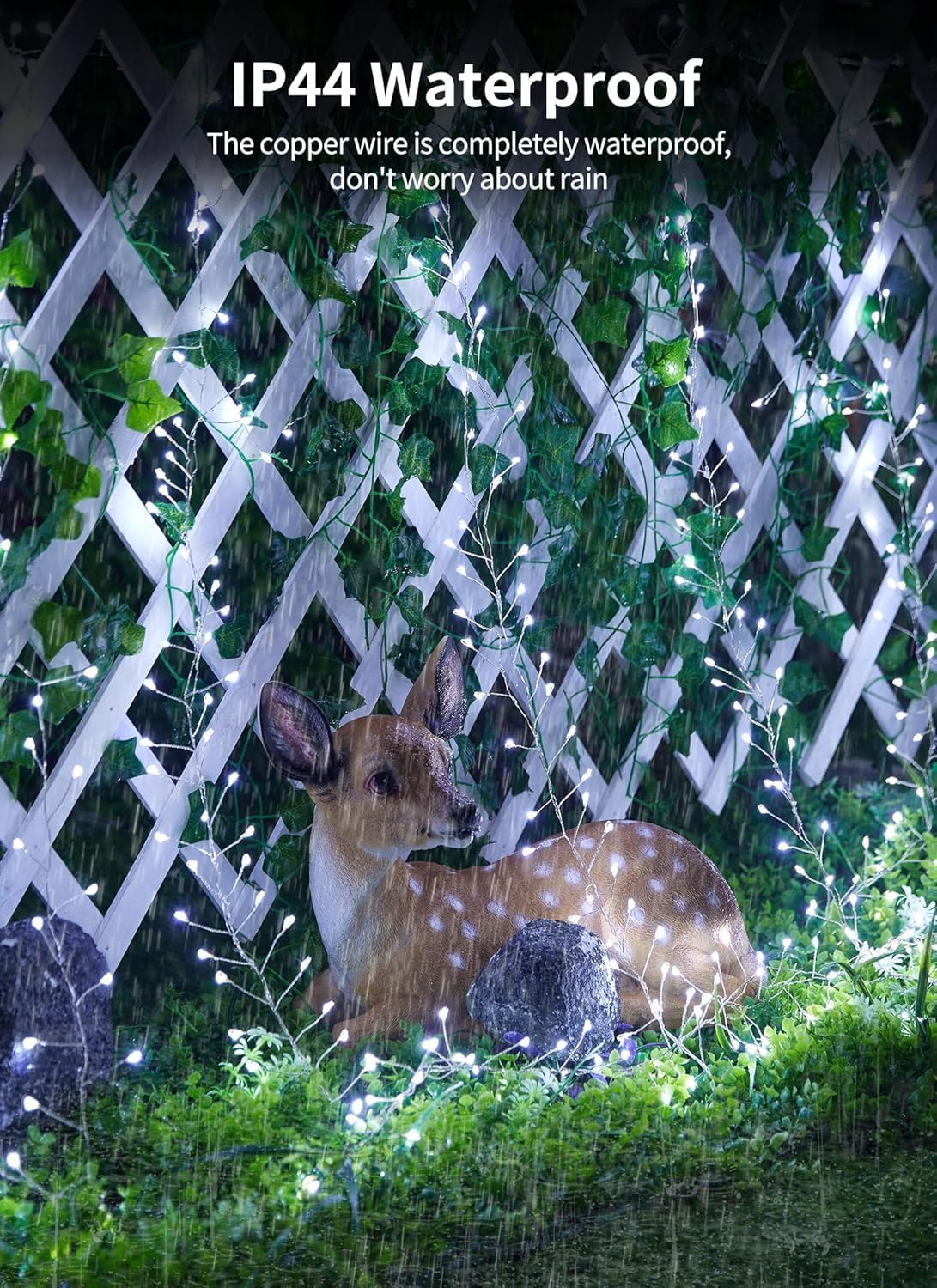 120 LED Solar Fairy Lights Outdoor Waterproof IP65, 10FT 8 Lighting Modes