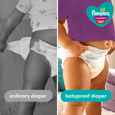 Pampers Cruisers 360 Diapers - Size 4, One Month Supply (144 Count), Pull-On Disposable Baby Diapers, Gap-Free Fit