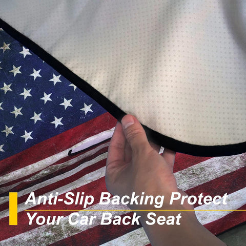 Back Seat Cover for Car Trucks Van SUV Jeep,Waterproof Rear Bench Towel Seat Covers for Dogs and Kids,Automotive Backseat Protector (American Flag)
