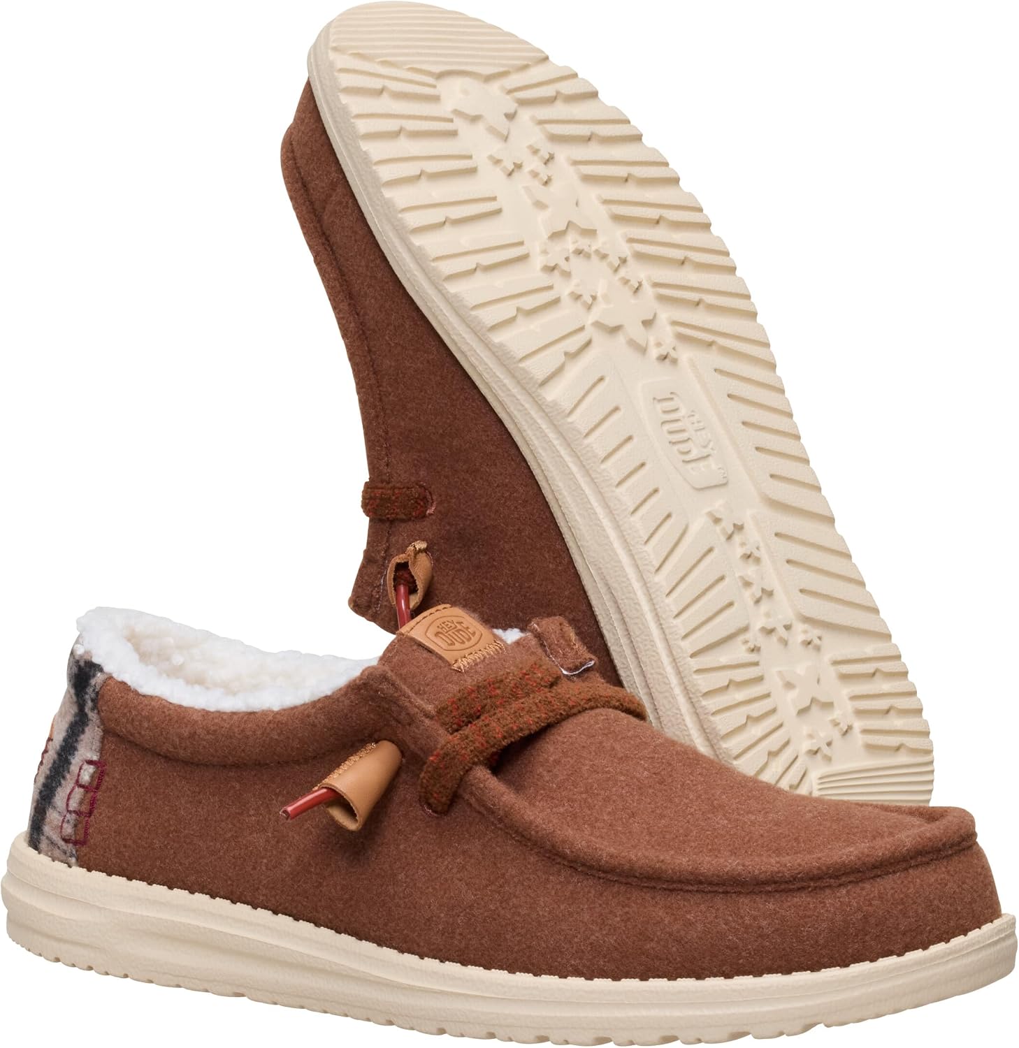 HEYDUDE Men’s Wally Cozy Plaid Downtown | Sherpa Lined Slip-On Loafers for Men, Lightweight & Comfortable