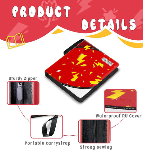 Trading Card Binder 9 Pocket,Card Binder 900 Pockets,Card Book Holder Cards with 50 Removable Sleeves,3-Ring Zip Design MTG/TCG/Sport Collectible Trading Card Albums Gifts for Boys and Girls (Red)