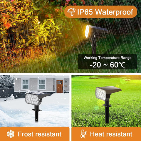 Solar Spot Lights Outdoor Waterproof Color Changing, 10 Pack, 13 LED RGB