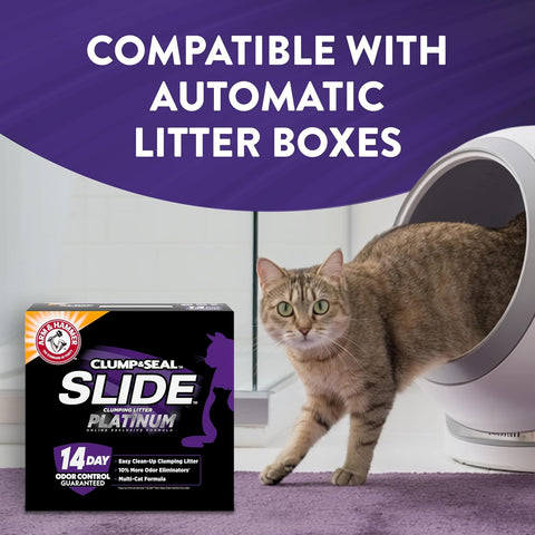 ARM & HAMMER Slide Platinum Easy Clean-Up Clumping Cat Litter, 27.5 Lbs