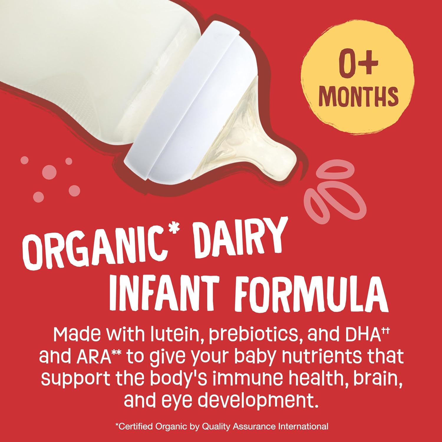 Earth's Best Organic Baby Formula, Dairy Infant Formula for Babies 0-12 Months, Milk-Based with Iron, Omega-3 DHA & Omega-6 ARA, 21 Ounce Container