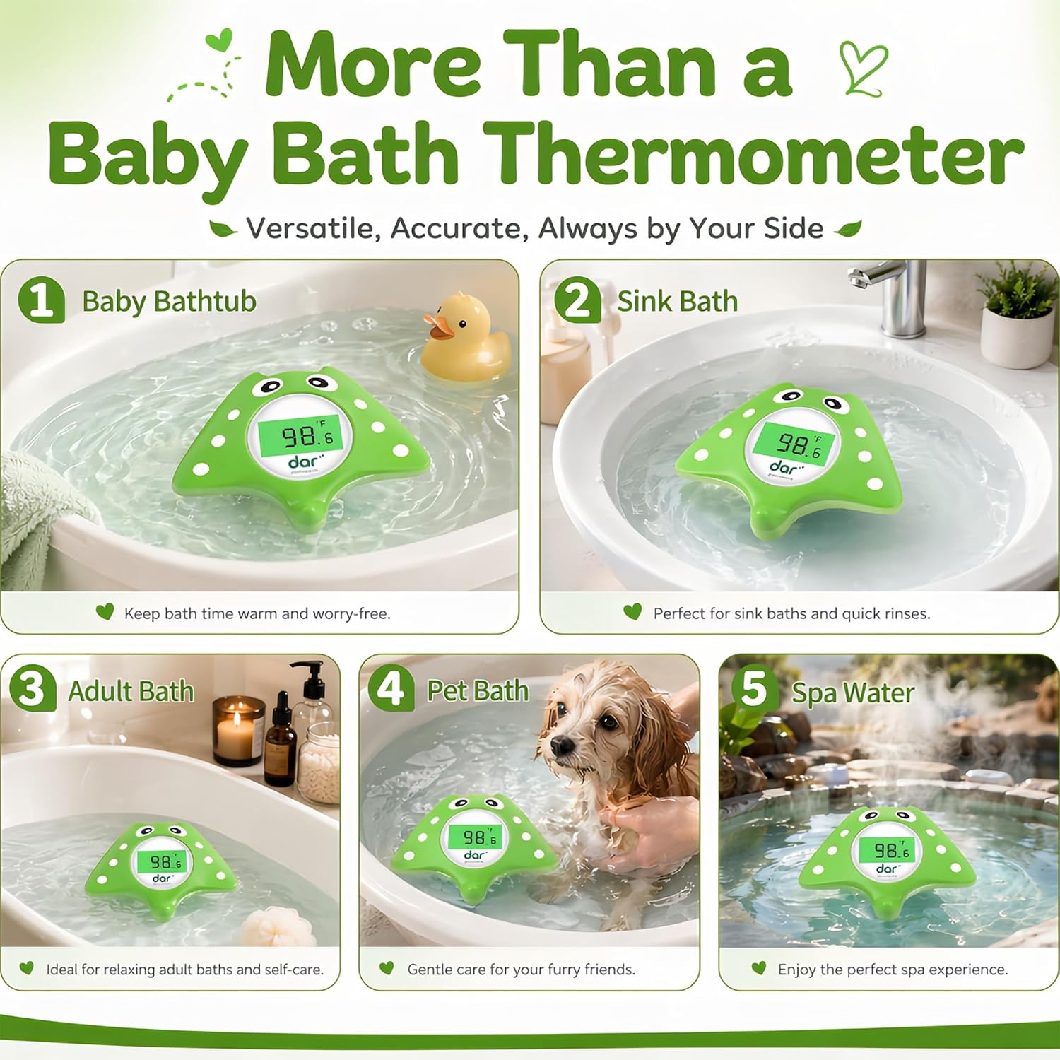 Baby Bath Thermometer for Infant & Toddler, Floating Digital Water Thermometer with 3‑Color LED Backlight, Baby Bath Toy, Hot & Cold Alert, BPA‑Free,Ray Shape