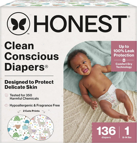 The Honest Company Daytime Diapers, Barnyard Babies, Size 4, 23 Count