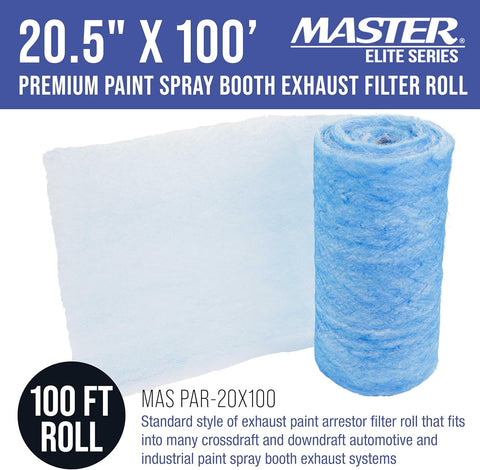 Master Elite Paint Spray Booth Exhaust Filter Roll, 20.5" x 100'
