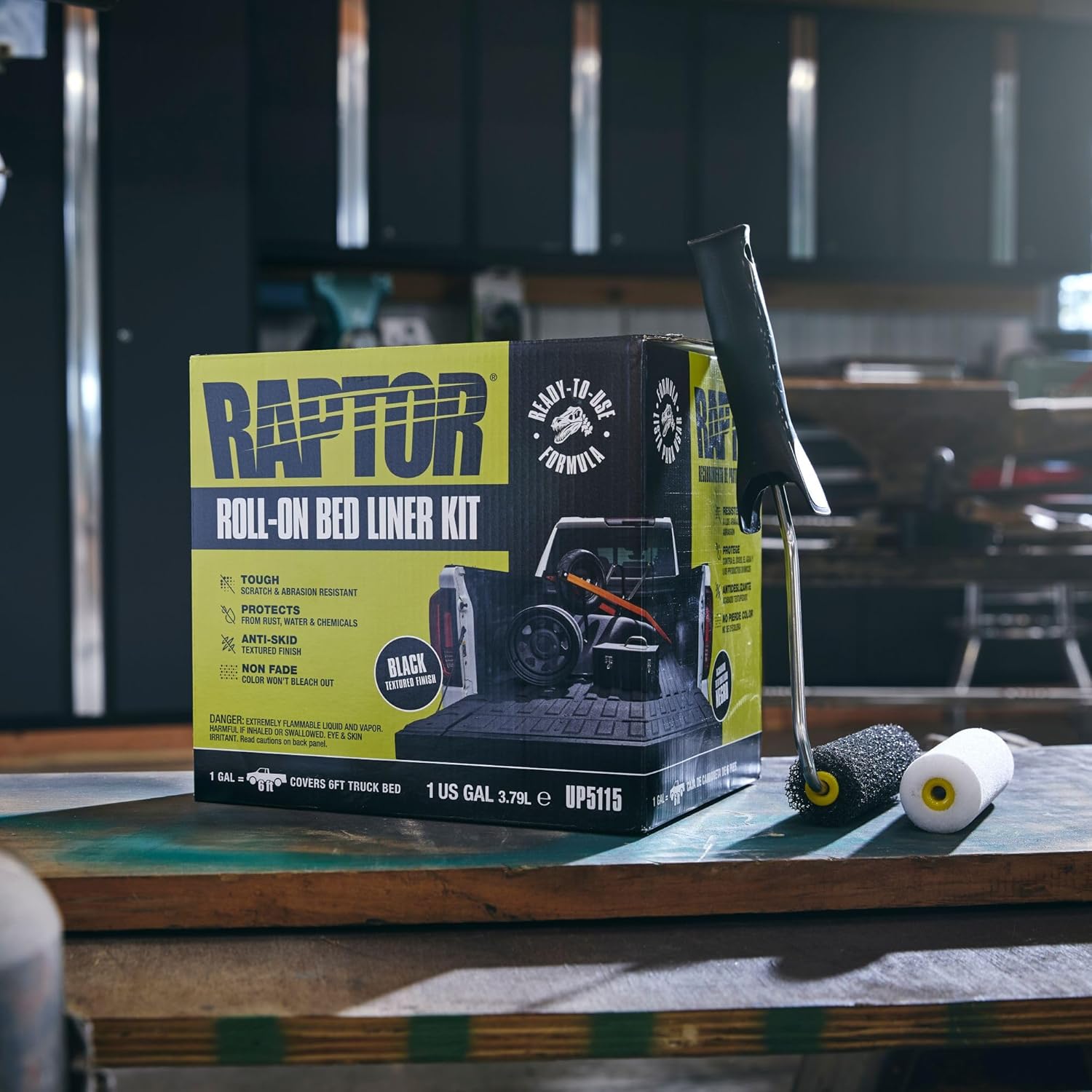 RAPTOR Roll-On Bed Liner Kit, Truck Bed Liners, 1 Gallon