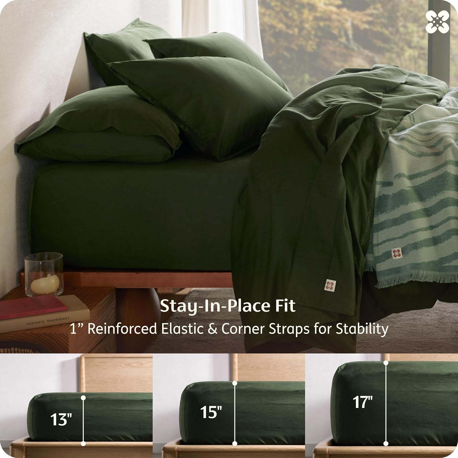 Bedsure PureWoven 100% GOTS Organic Cotton Sheets, California King Size