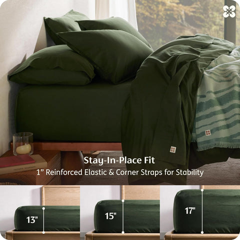 Bedsure PureWoven 100% GOTS Organic Cotton Sheets, California King Size