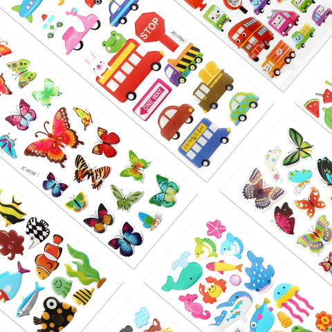 Puffy 3D Sticker for Kid & Toddler 500+ Variety Pack Cute Scrapbook Sticker