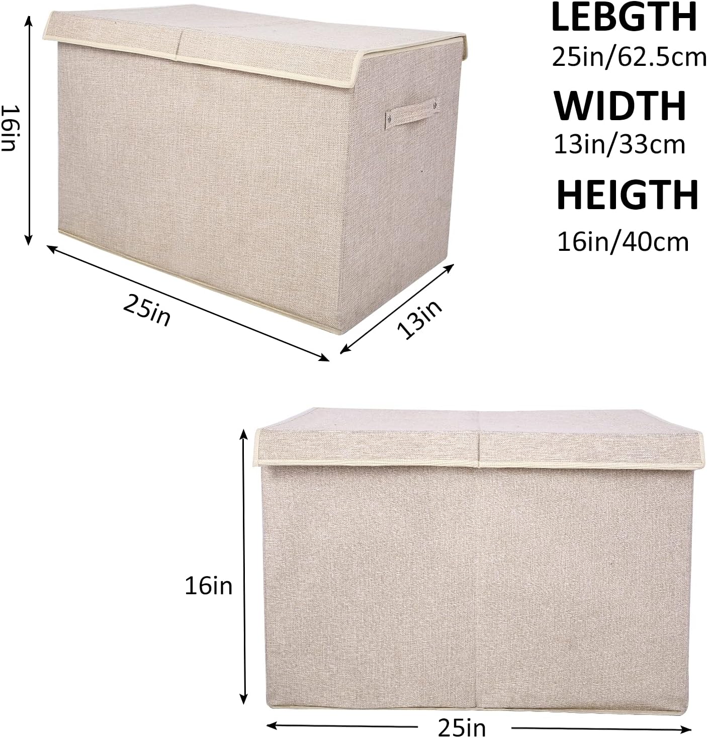 Large Toy Box Chest Storage with Flip-Top Lid, Kids Toy Storage Bin Boxes