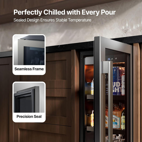 Ca'Lefort 15 inch Beverage Refrigerator, 100 Can Beverage Fridge