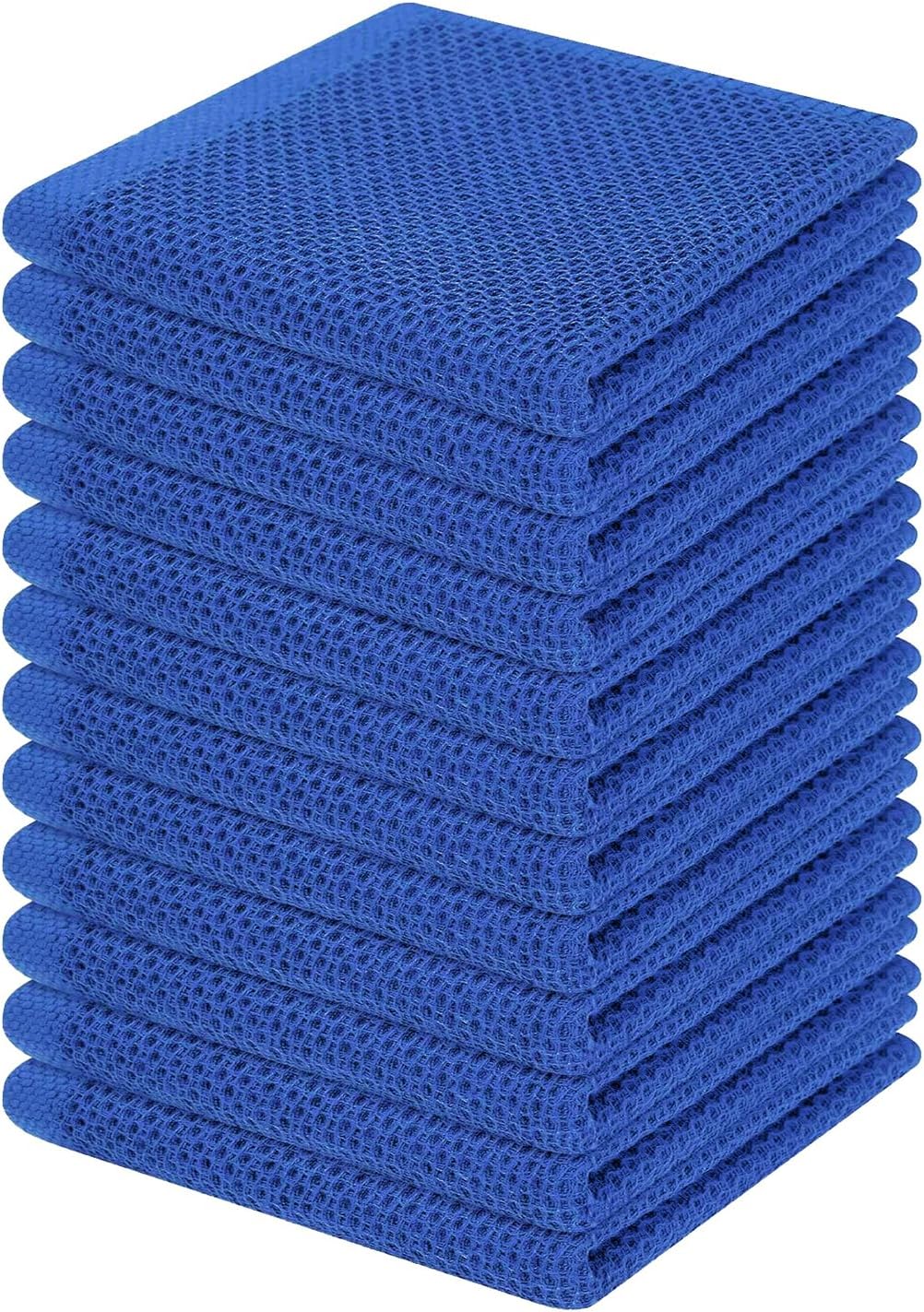 Homaxy 100% Cotton Waffle Weave Kitchen Dish Cloths 12-Pack, Blueberry