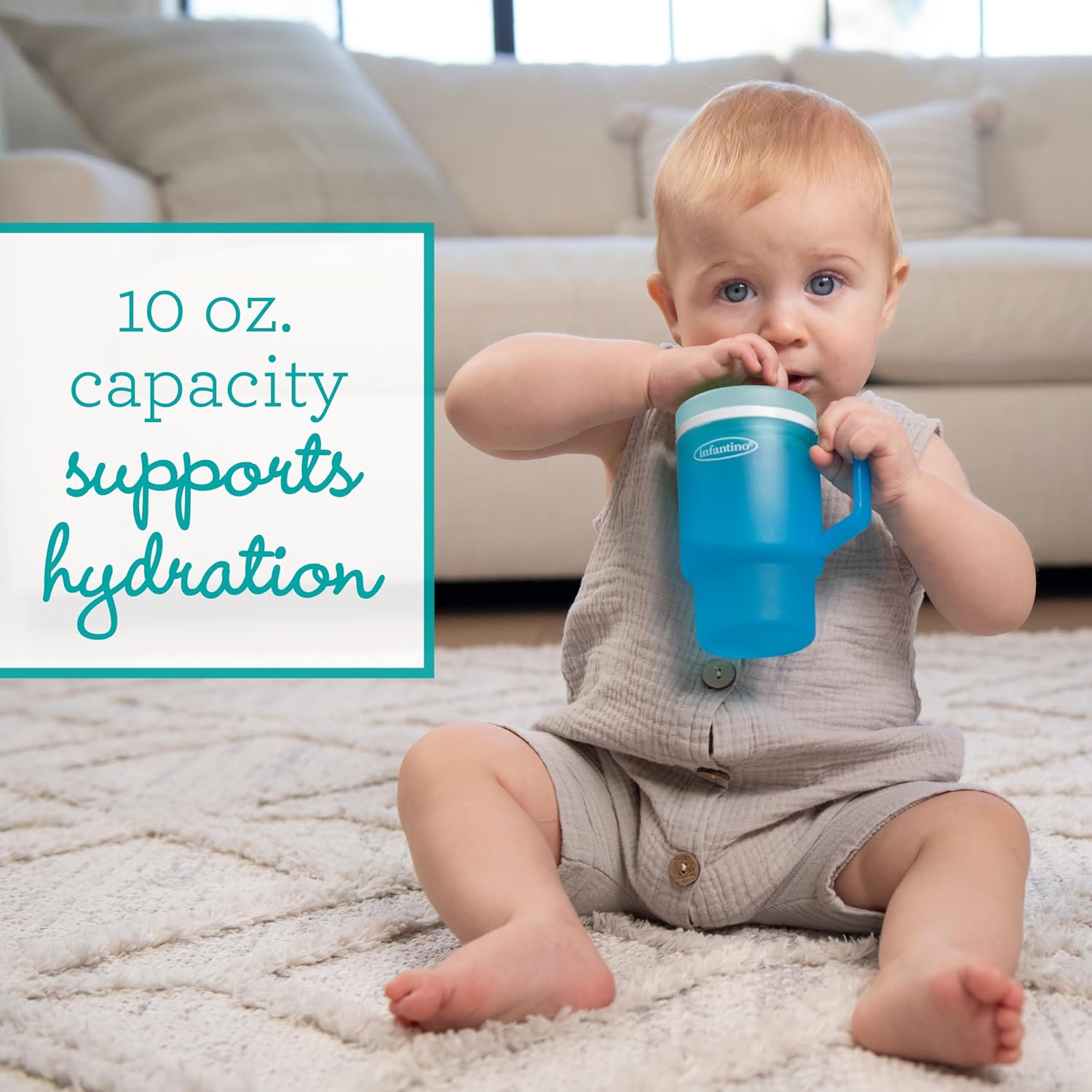 Infantino My 1st Tumbler Straw Cup, 10oz, High Tide & Citrus Splash