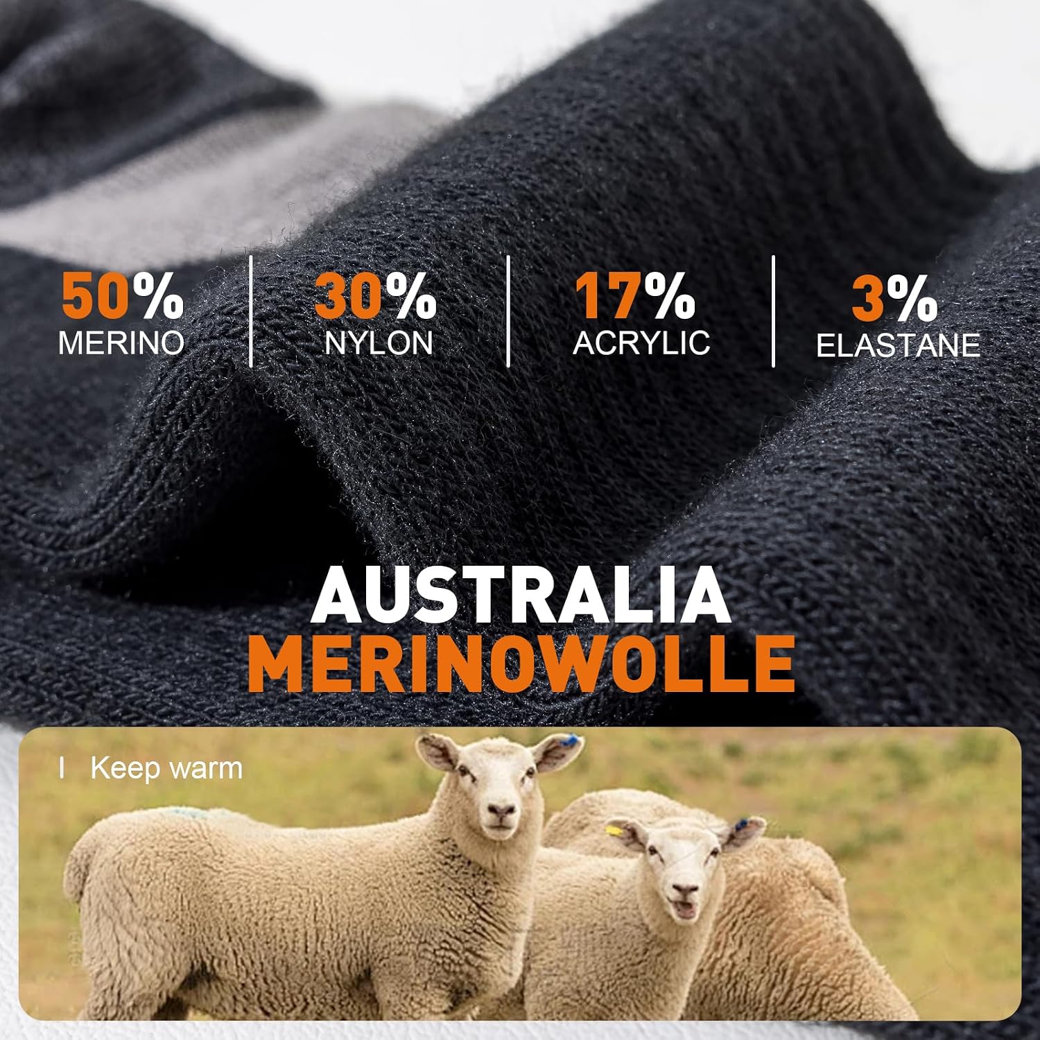Niorasen Merino Wool Socks for Men & Women, Thermal Winter Crew Warm Socks