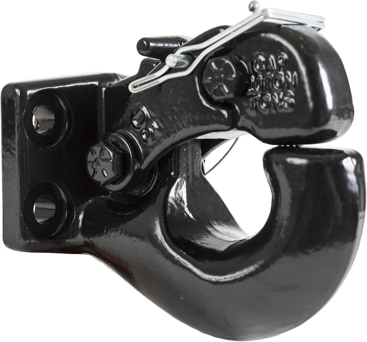 Buyers Products 10042 20 Ton Pintle Hook w/Mounting Kit, 40,000 lb MGTW, 8,000 lbs MVL, Pintle Hitch for Heavy Equipment Towing, Spring‑Loaded Lock, Fits 2–3 in Lunette Ring, Black Powder Coat