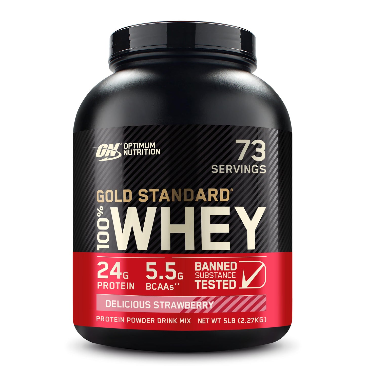 Optimum Nutrition Gold Standard 100% Whey Protein Powder, Delicious Strawberry, 5 Pound (Packaging May Vary)