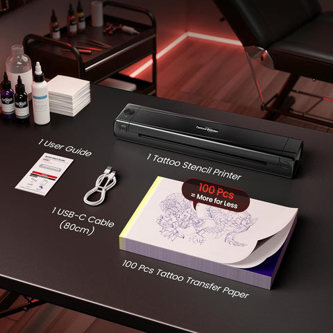TATTMUSE Tattoo Stencil Printer Machine with 100pcs Transfer Paper