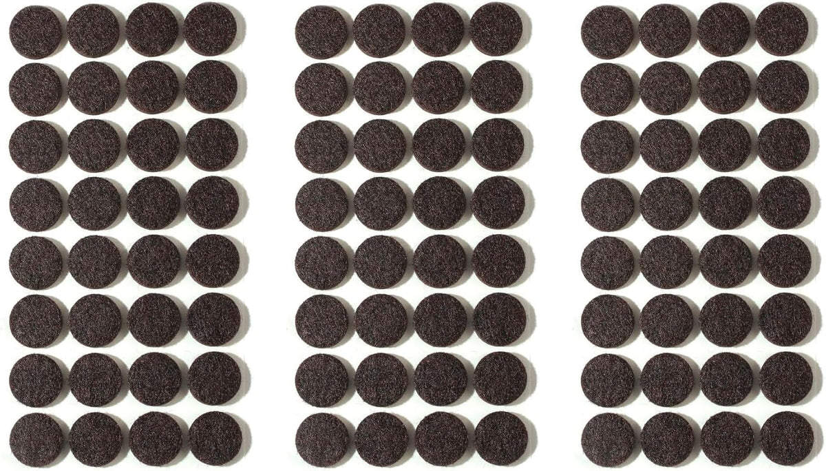 Furnigear Felt Furniture Pads for Hardwood Floors - Self Adhesive Chair Felt Pad, Floor Protector for Furniture Feet, Furniture Sliders Moving Furniture Smoothly, Anti Scratch 96 Pcs 3/4" Round Brown
