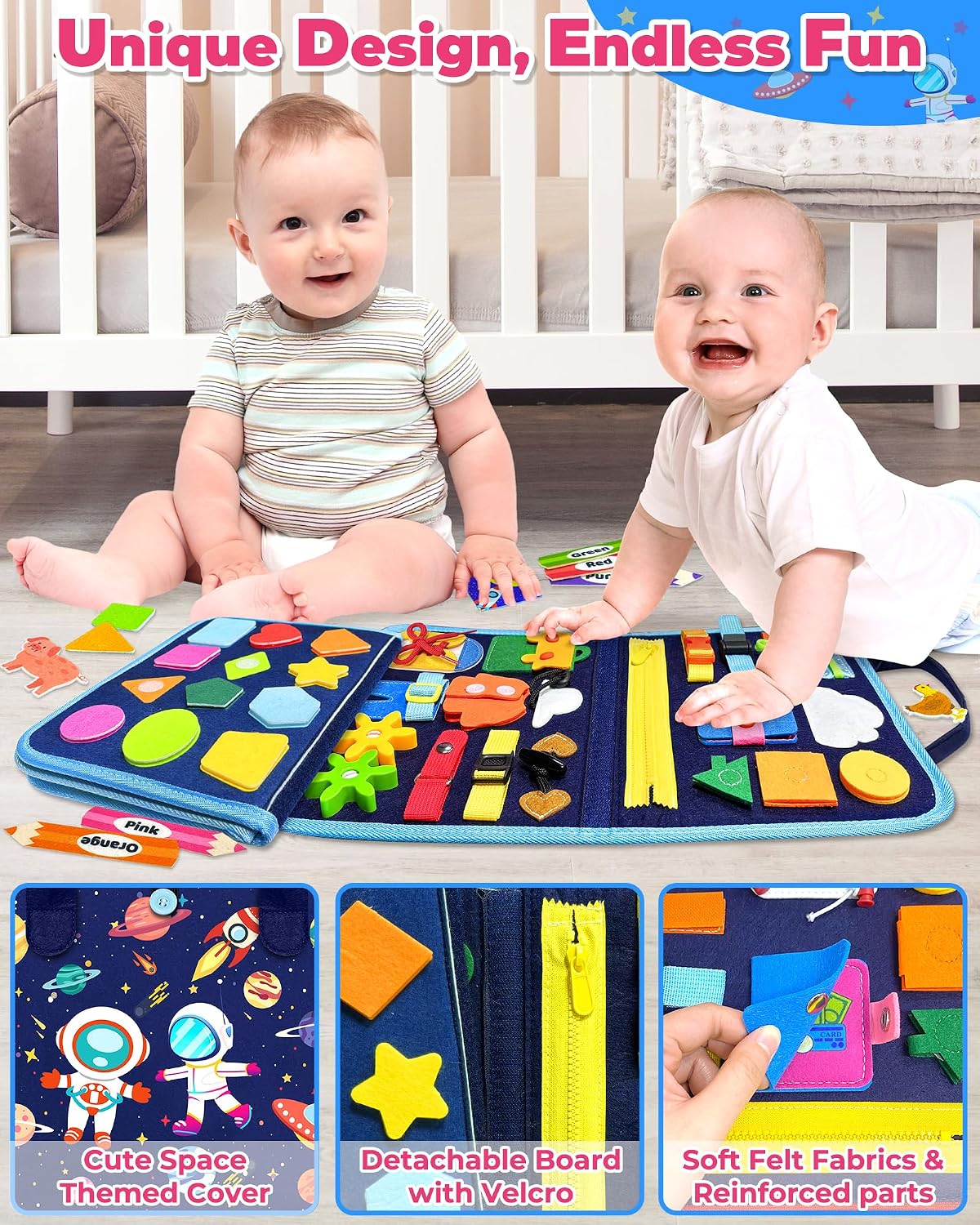 Gojmzo Busy Board Montessori Toys for Toddler Boy Girl Gifts Busy Book
