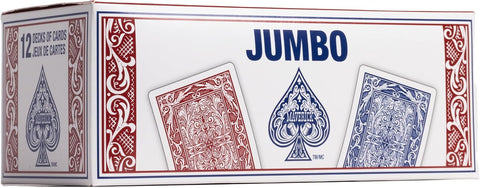 Maverick Playing Cards 12 Pack, Jumbo Index, Bulk Red and Blue Decks