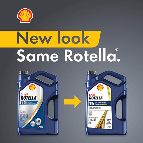 Shell Rotella T6 Full Synthetic 15W-40 Diesel Engine Oil, 1 Gallon (3 Pack)