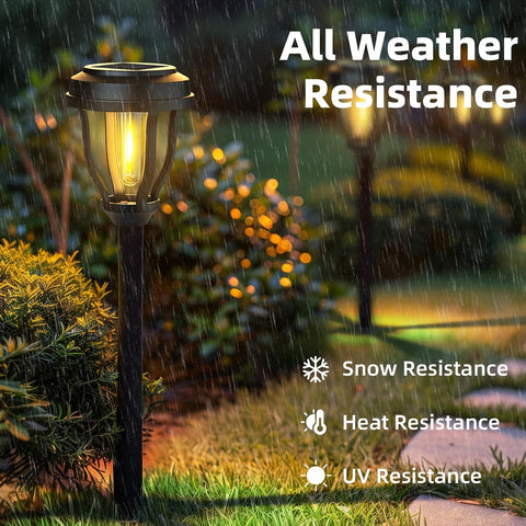 DERAYSION Solar Lights Outdoor, LED Solar Pathway Lights Garden Lights