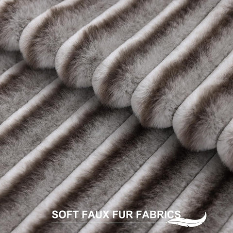 Pallene Faux Fur Decorative Throw Pillow Covers 18x18 Set of 2, Ombre Brown