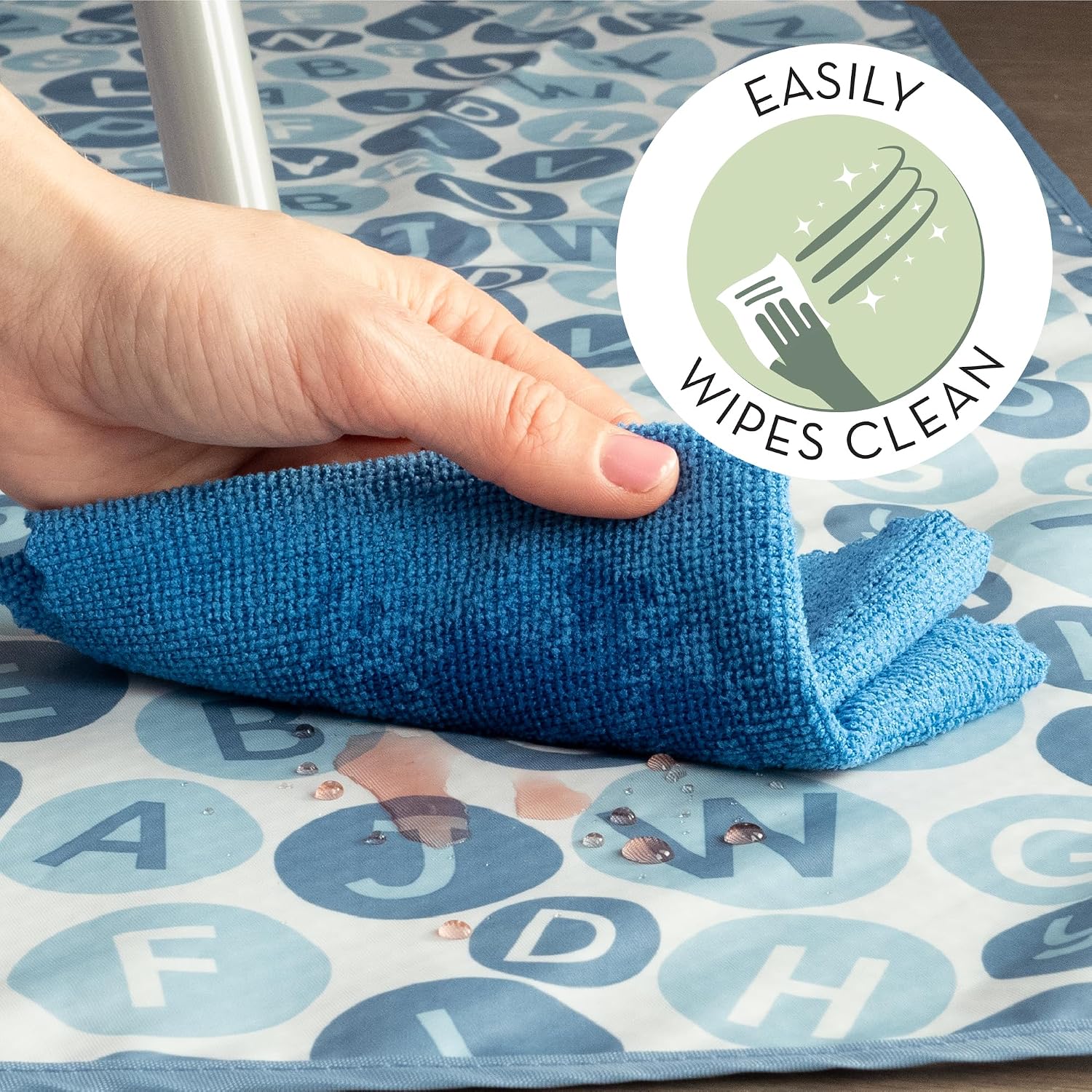 S&T INC. Splat Mat for Under High Chair, 42" x 42", Alphabet