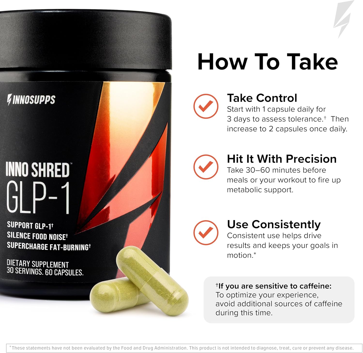 Inno Shred GLP-1 Thermogenic Fat Burner & Appetite Support, 30 Servings