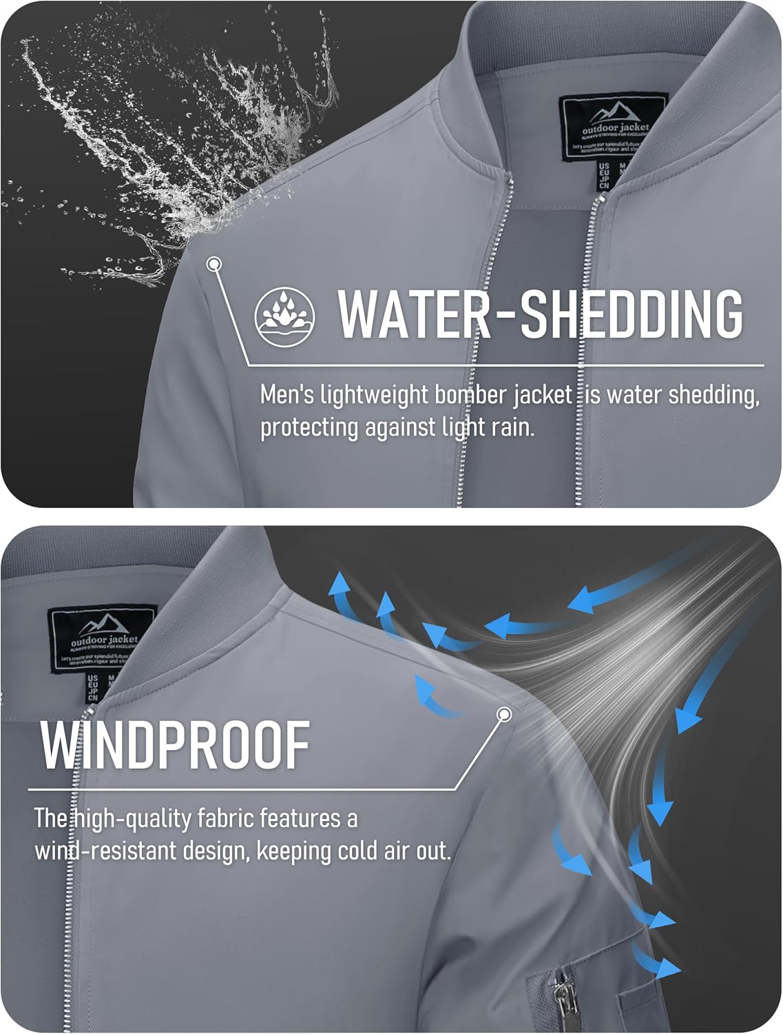 MAGCOMSEN Men's Bomber Jacket Lightweight Windbreaker Spring Fall Jacket
