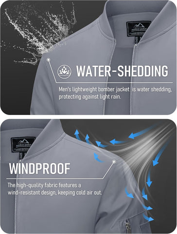 MAGCOMSEN Men's Bomber Jacket Lightweight Windbreaker Spring Fall Jacket
