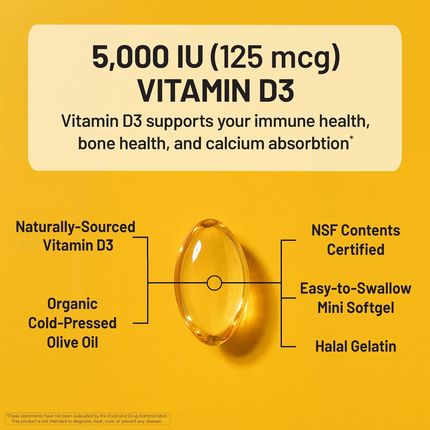 NatureWise Vitamin D3 5000IU Supplement, Immune Support, 360 Mini Softgels