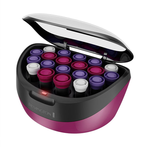 Remington Ionic Conditioning Hot Rollers, 20-Piece Hair Roller Set | 6 Large (1¼”), 10 Medium (1"), 4 Small (¾”), velvet ceramic-coated curlers, Color-Coded J Clips, Lasting Volume and Curls