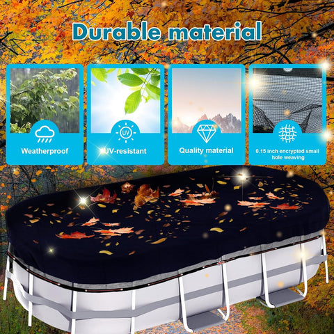 Pool Leaf Net Cover 12x24 Oval Above Ground with Winch and Cable