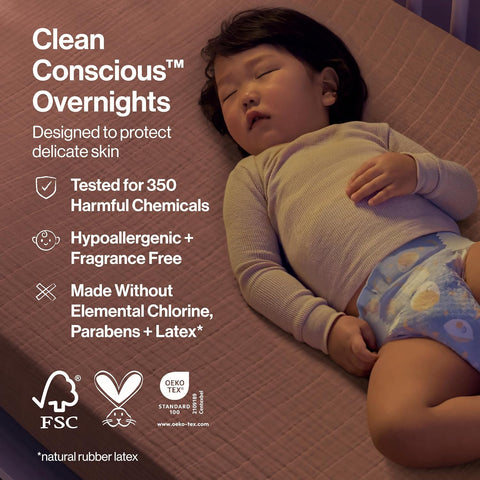 The Honest Company Overnight Diapers, Cozy Cloud, Size 6, 34 Count