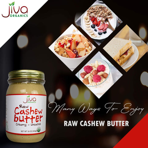 Jiva Organics RAW Organic Cashew Butter 16-Ounce Jar