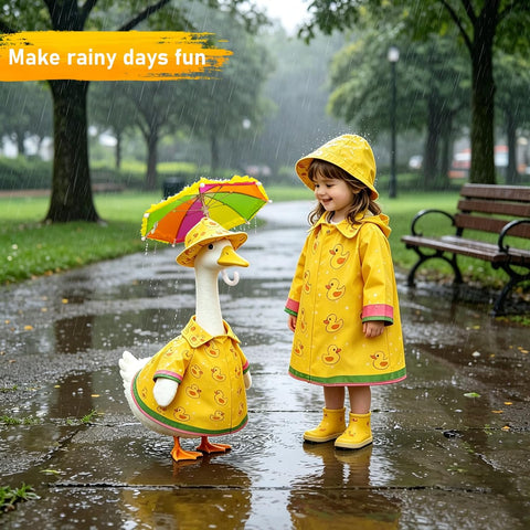 Porch Raincoat Goose Outfits Set for 23 Inch Goose Statue