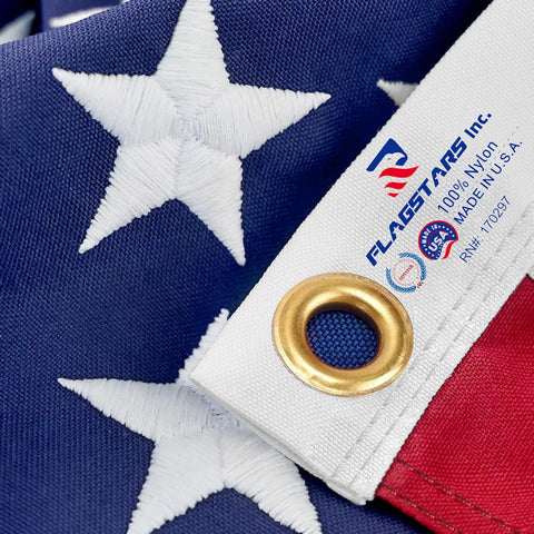 Made in USA American Flag 4x6Ft, Heavy Duty Nylon Outdoor Flag, Durable Construction for All Weather and High Wind Use, Fade Resistant, Weather Resistant, Long Lasting Premium Quality USA Flag