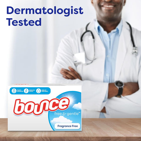 Bounce Free & Gentle Dryer Sheets, Unscented, 240 Count