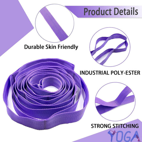 Stretching Strap Yoga Strap with Loops for Physical Therapy, Non-Elastic