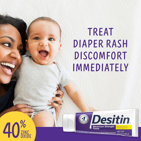 Desitin Maximum Strength Diaper Rash Paste, 40% Zinc Oxide, 4.8 oz