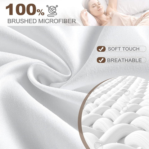 FreshCulture Twin XL Fitted Sheet Only 2 Pack - Hotel Quality Fitted Sheet - Ultra Soft & Breathable - Brushed Microfiber - Deep Pocket - Cooling Fitted Sheets for Twin XL Size Bed (White)