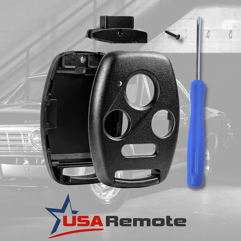 Cutting NOT Required - Key Fob Keyless Entry Remote Shell Case & Pad fits Honda 2003-2012 Accord / 2006-2013 Civic EX / 2009-2015 Pilot /2005-2006 CR-V